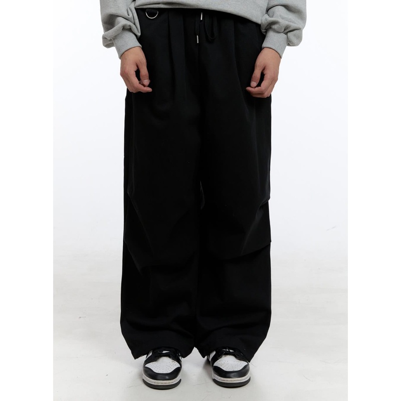 Men’s Wide Fit Cotton Pants IG428 Black M/L