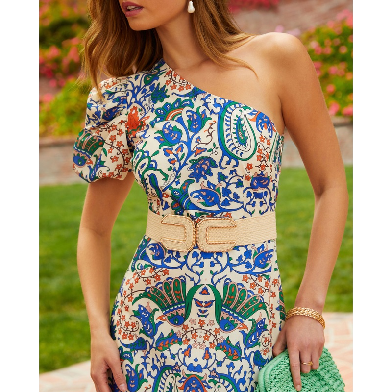 Voyager Straw Stretch Belt Bone O/S