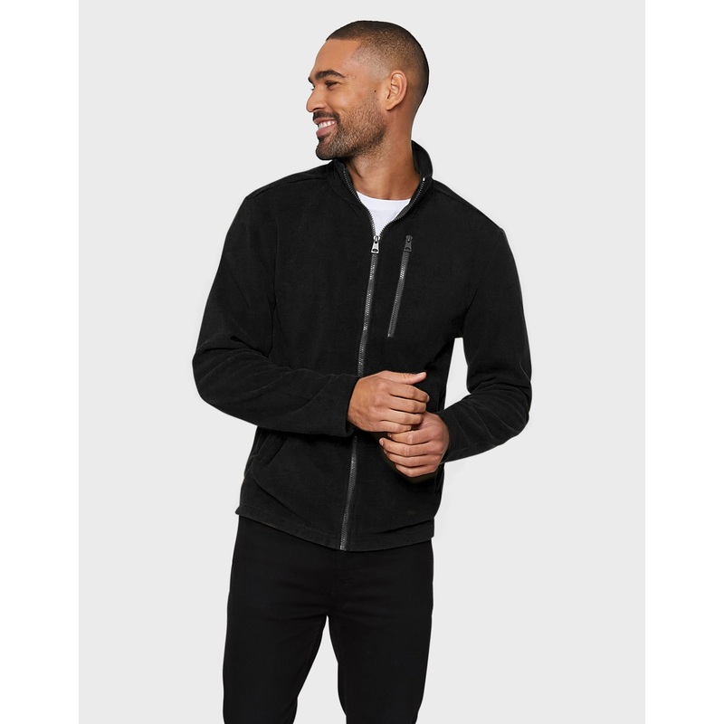 Black Full-Zip Fleece Jacket Black S