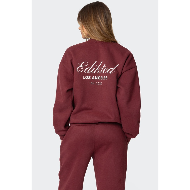 Get Edikted Sweatshirt BURGUNDY XS