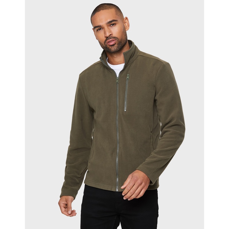 Khaki Green Full-Zip Fleece Jacket Khaki Green S