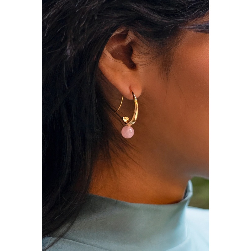 Peter + June  Heirloom Hoops Cherry Quartz