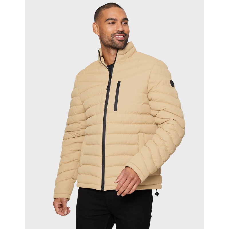 Tan Brown Lightweight Puffer Jacket Tan Brown S