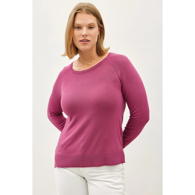 The Camille Sweater – Magenta 1X