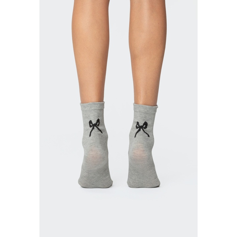 Bow Socks GRAY OS