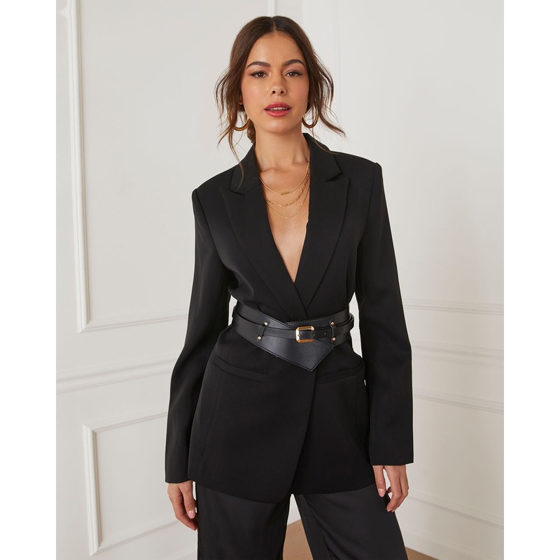 Dillon Wide Waist Belt Black O/S