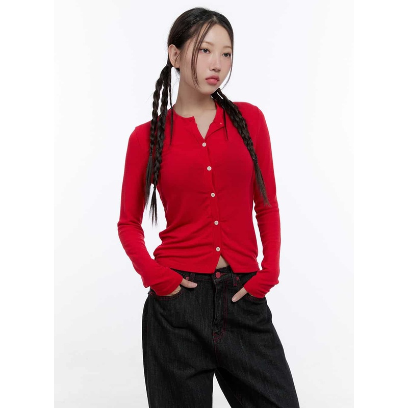 SoftTouch Rayon Cardigan CS410 Red S/M