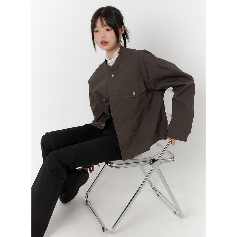 Comfy Oversized Polyester Coat CS412 Dark brown S/M