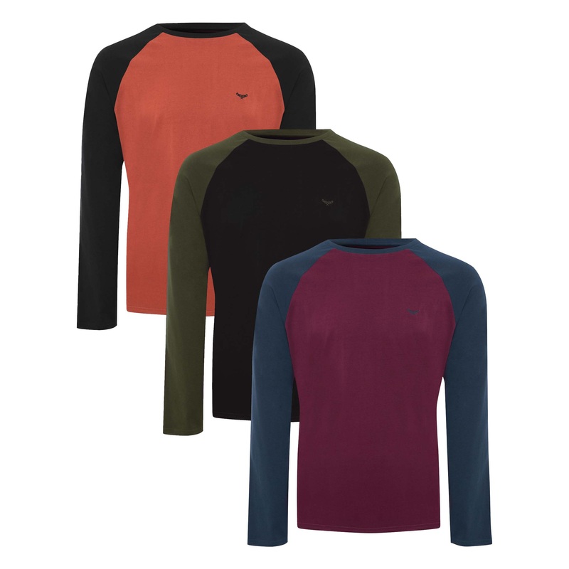 Dusk Mix Raglan Long Sleeve T-Shirts (3 Pack) Dusk Mix S