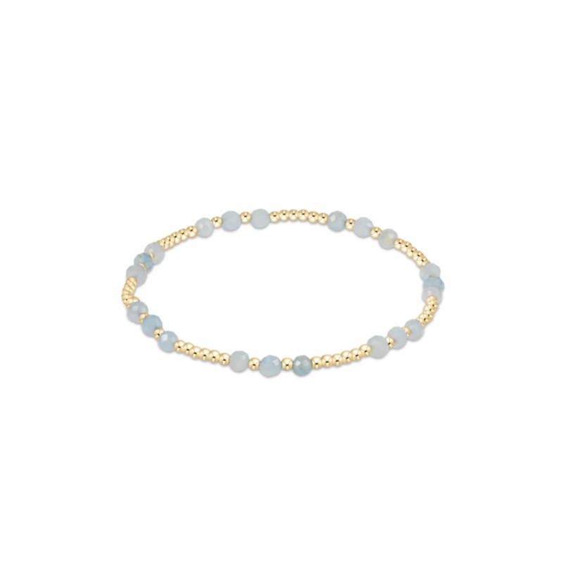 enewton  Gemstone Gold Joy Pattern 3mm Bead Bracelet – Aqua