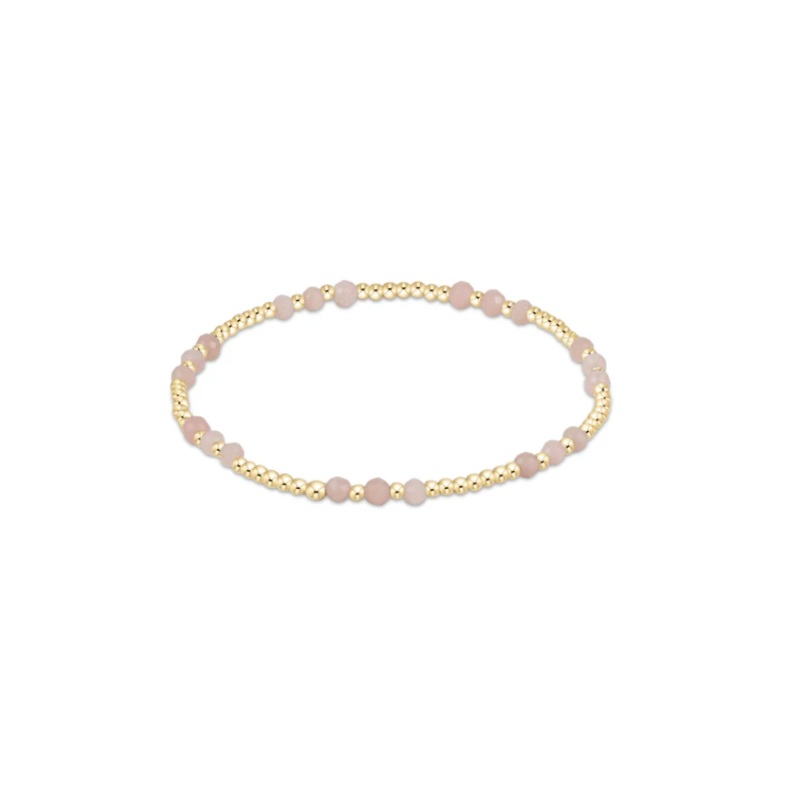 enewton  Gemstone Gold Joy Pattern 3mm Bead Bracelet – Pink Opal
