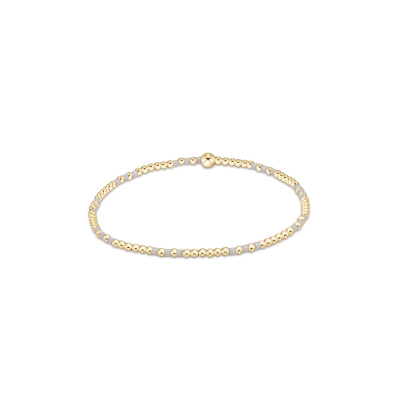 enewton  Hope Joy Pattern 2mm Bead Bracelet – White