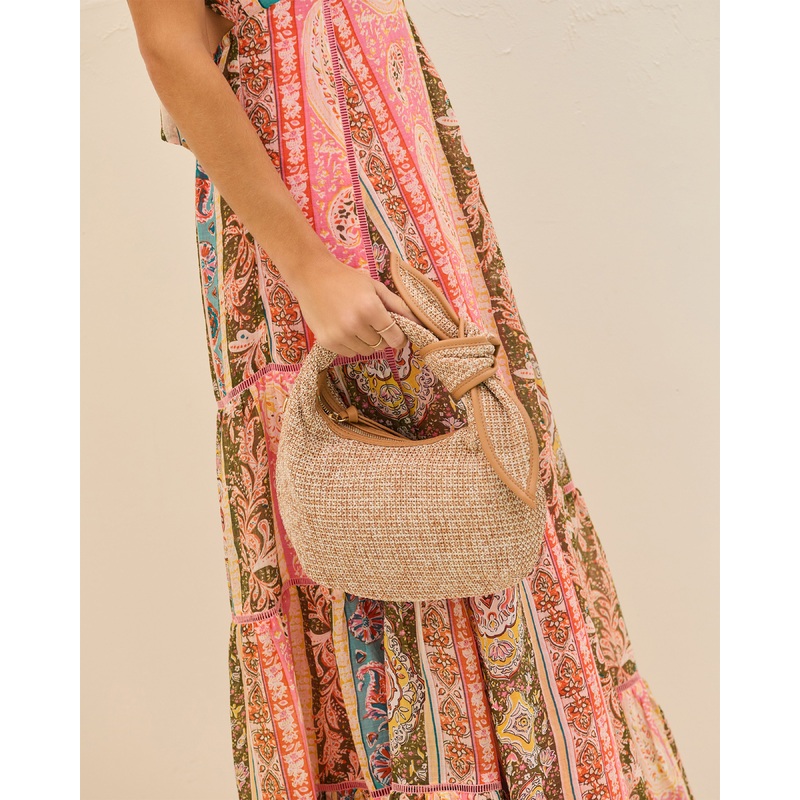 Harissa Knotted Raffia Bag Tan O/S