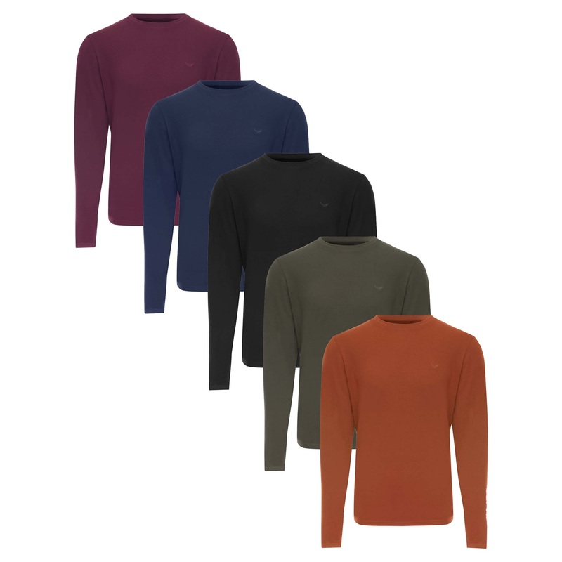 Multi Long Sleeve T-Shirts (5 Pack) Multi S