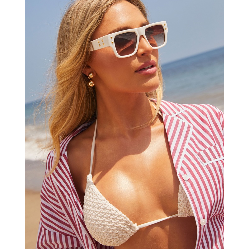 Perrine Square Sunglasses White O/S