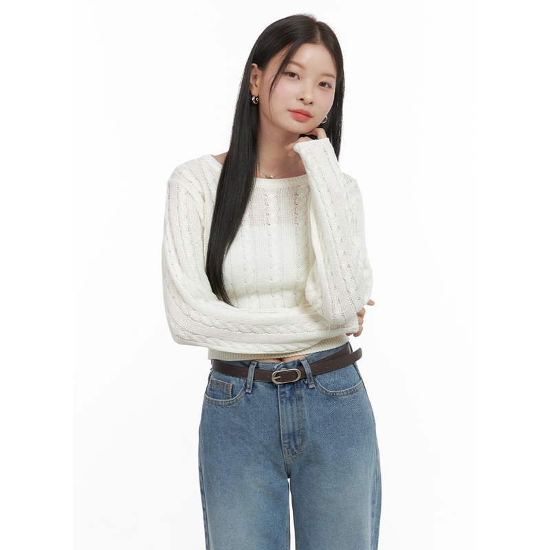 SoftTouch Wool Blend Top OS411 Light beige S/M