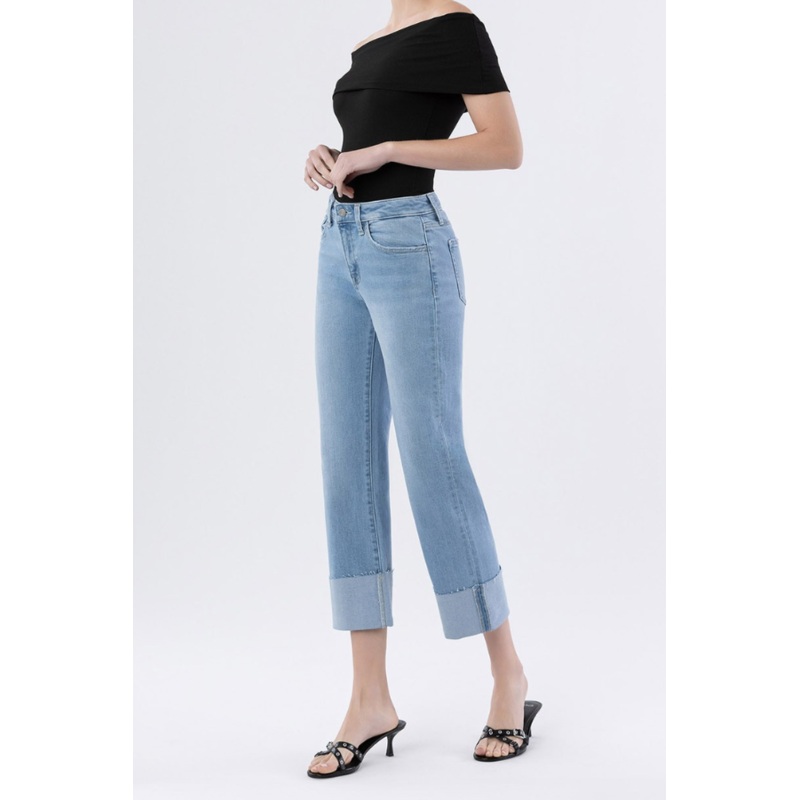 Vervet  High Rise Cuffed Cropped Straight – Jude 24
