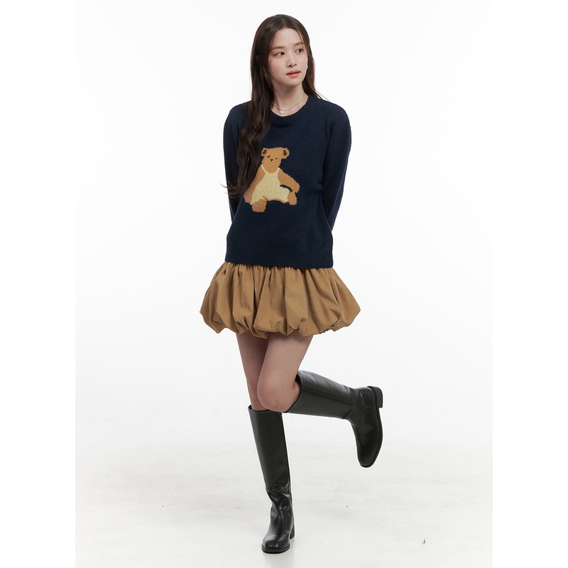 BlissFit Banded Mini Skirt OS416 Beige S/M