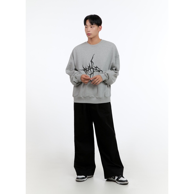 Men’s Solid Banded Parachute Pants IS413 Black M/L