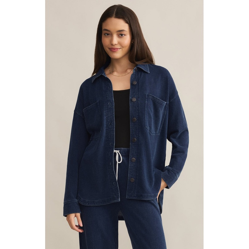 Z Supply  All Day Knit Denim Jacket – Indigo X-Small