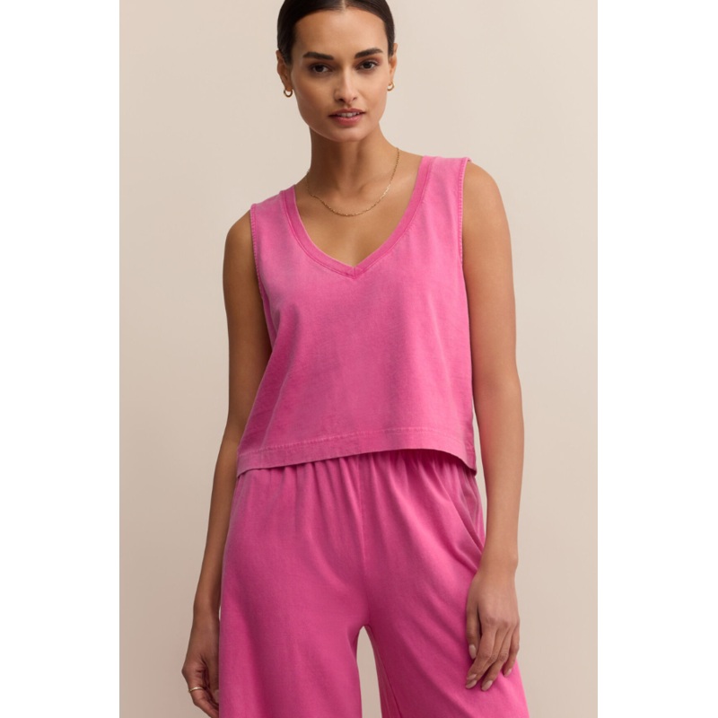 Z Supply  Sloane V Neck Top – Island Pink X-Small