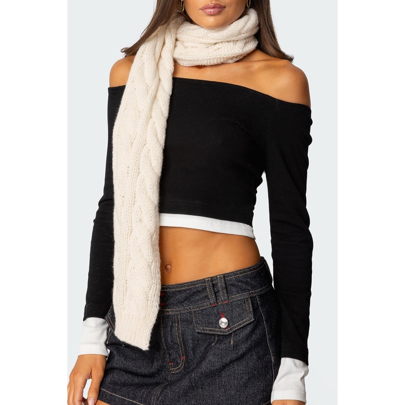 Cable Knit Scarf CREAM OS