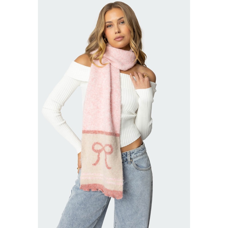 Chunky Bow Scarf PINK OS