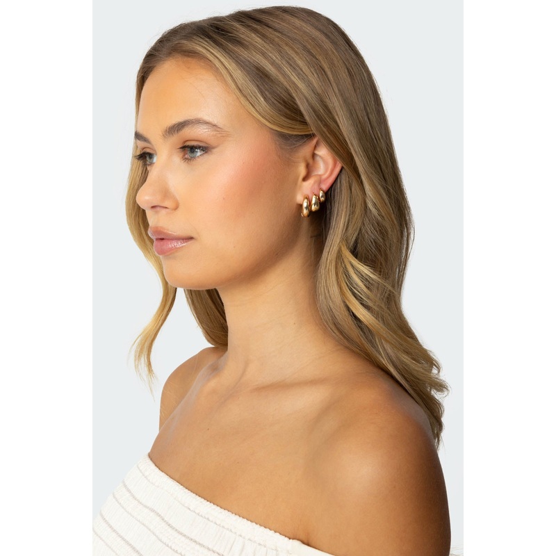 Chunky Hoop Earring Set GOLD OS