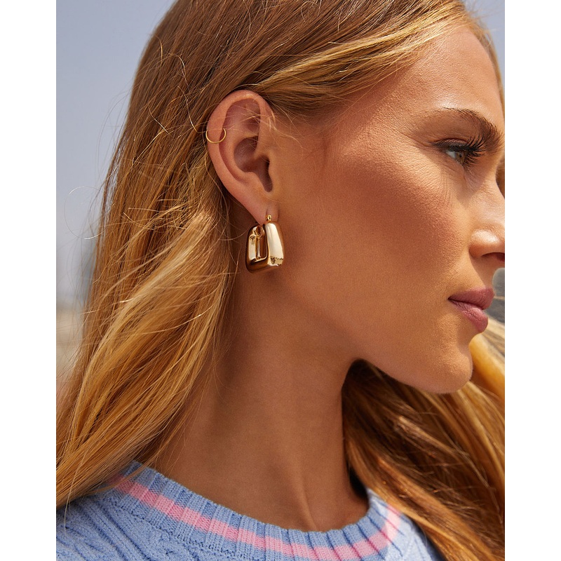 Dani Chunky Hoop Earrings Gold O/S