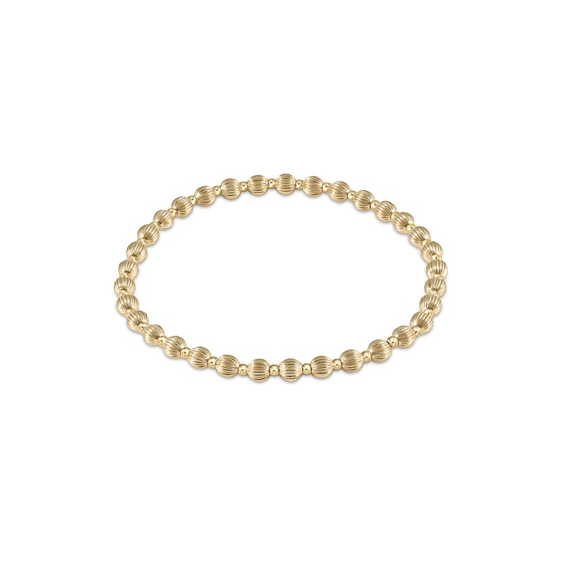 enewton Dignity Grateful Pattern Gold 4mm Bead Bracelet