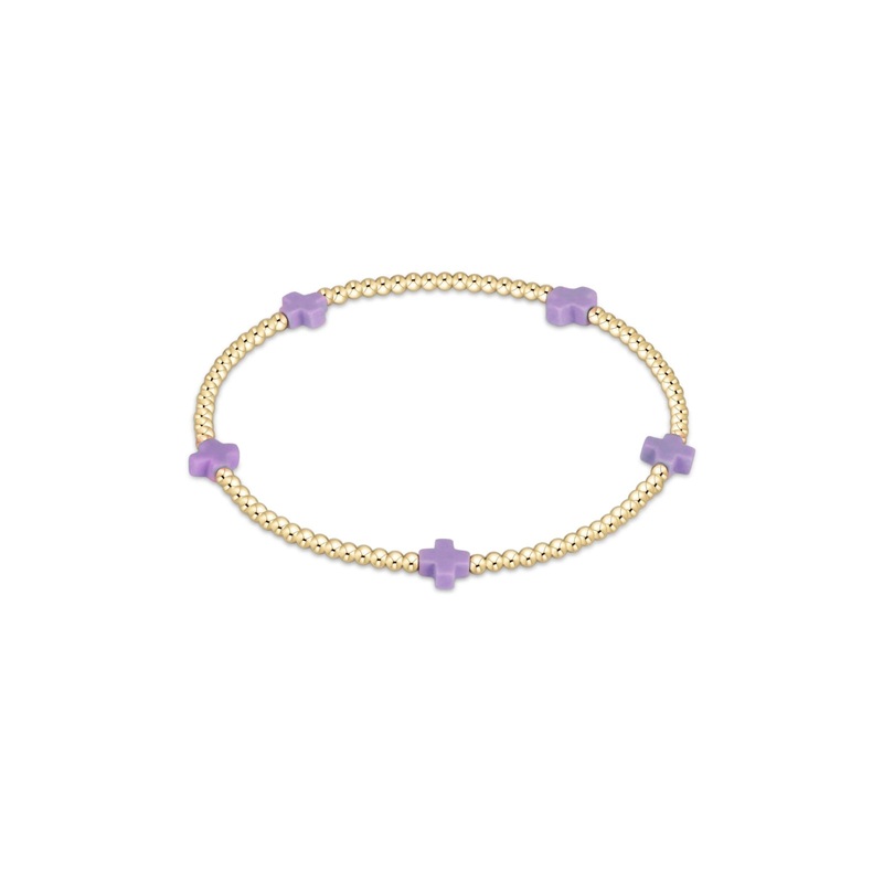 enewton Signature Cross 2mm Bead Bracelet Purple