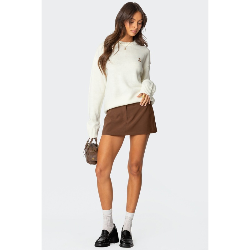 Marlie Tailored Micro Mini Skort BROWN XS