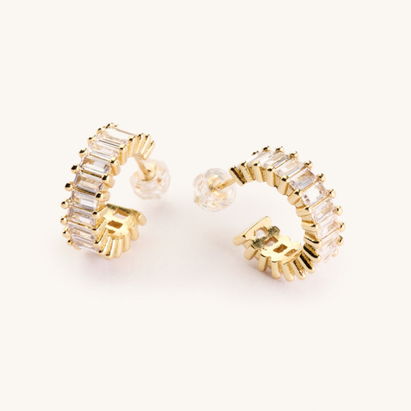 Nikki Smith Designs  Esther Gold Diamond Hoops
