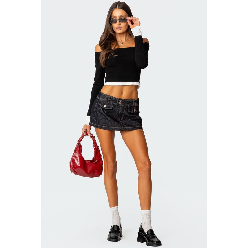 Rae Denim Mini Skort DARK BLUE XS