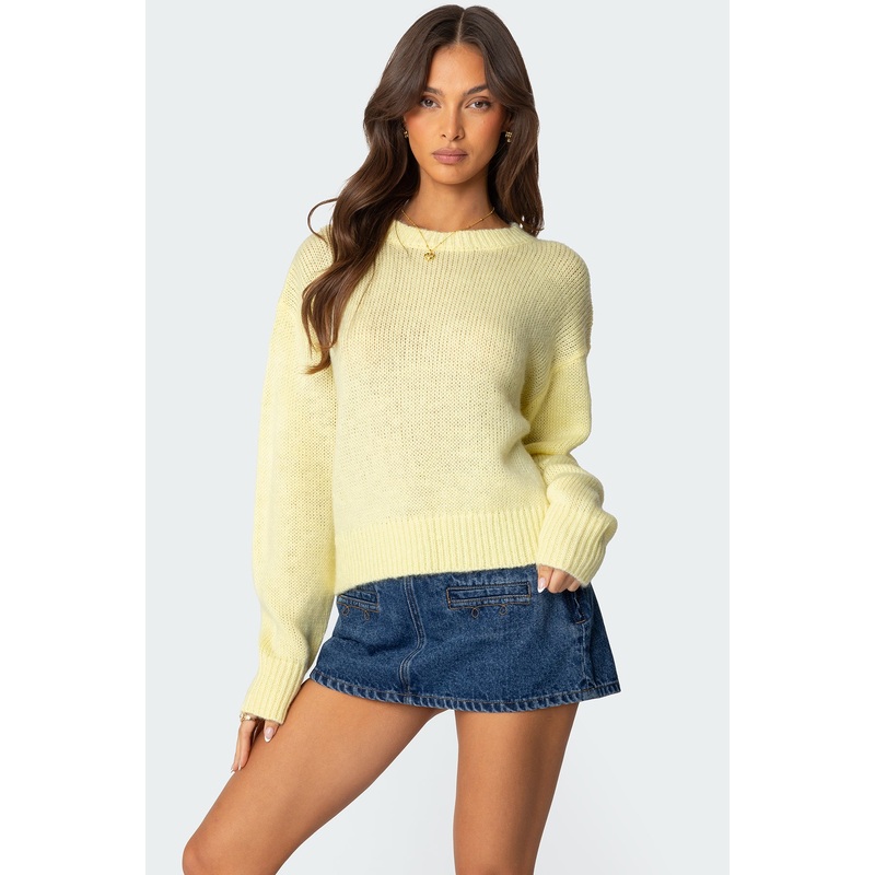 Kyrah Oversized Knit Sweater YELLOW XS