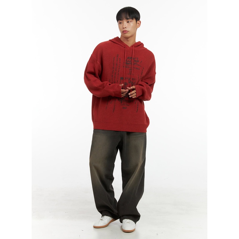 Men’s Washed Cotton Wide Leg Jeans (Black) IS420 Black S