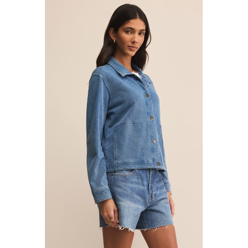 Z Supply  Bel Air Knit Denim Jacket – Vintage Indigo X-Small