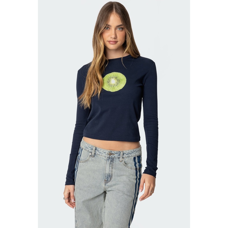 Kiwi Long Sleeve T Shirt NAVY XS