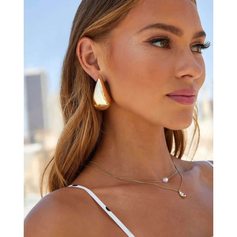 Luci Teardrop Bauble Earrings Gold O/S