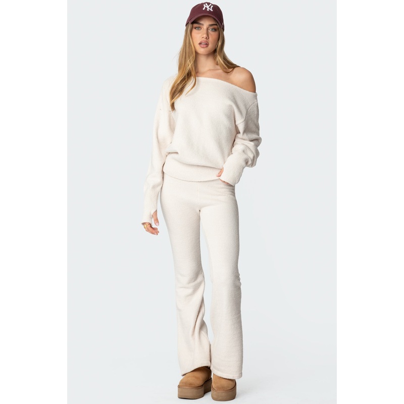 Plush Flared Pants CREAM XS