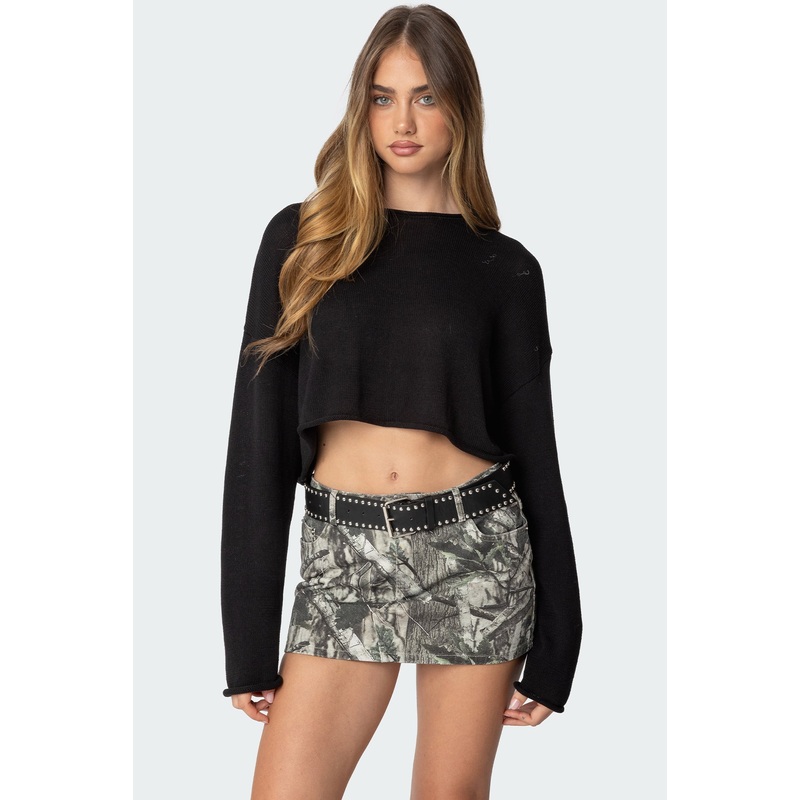 Shyrah Oversized Knit Top BLACK XS