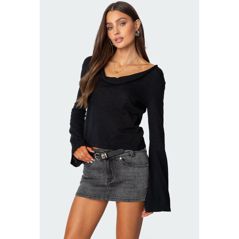 Amira Cowl Neck Sweater BLACK XS