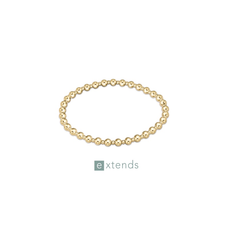 enewton  Extends Classic Grateful Pattern 4mm Bead Bracelet Gold