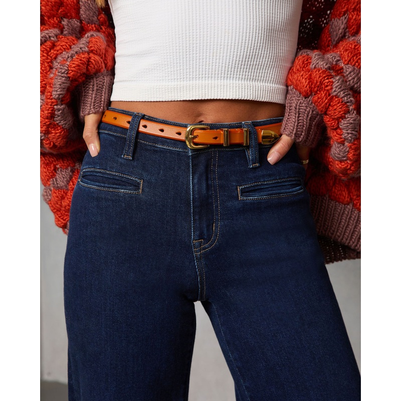 Harbor Sunset Skinny Belt Camel O/S