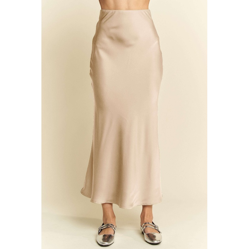 A Line Midi Skirt – Cream Beige Small