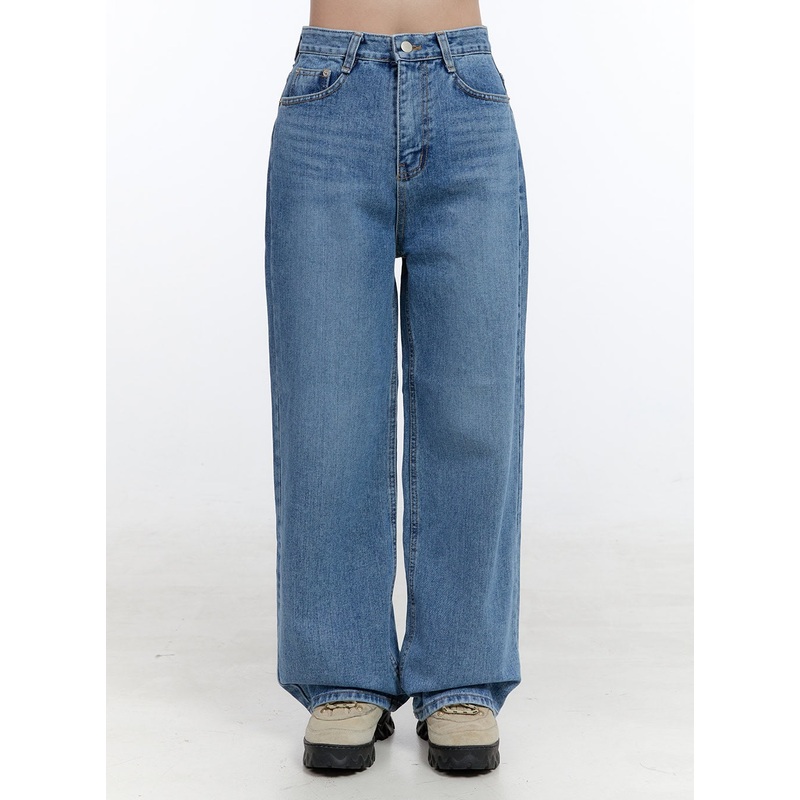 Brynn Light Washed Wide Leg Jeans OO407 Blue S