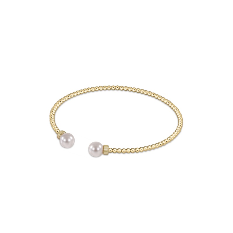 enewton  Classic 2mm Bead Cuff – Gold & Pearl