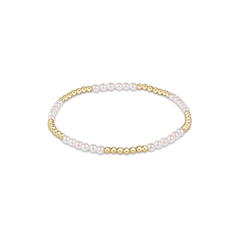 enewton  Classic Blissful Pattern 2.5mm Bead Bracelet 3mm Pearl/Gold