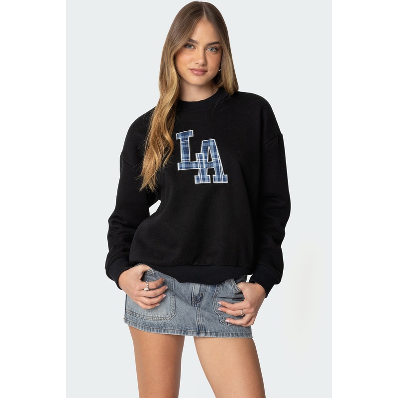 La Plaid Sweatshirt BLACK XS