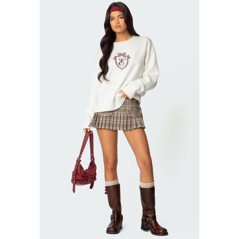 Peighton Plaid Pleated Mini Skort MIX XS